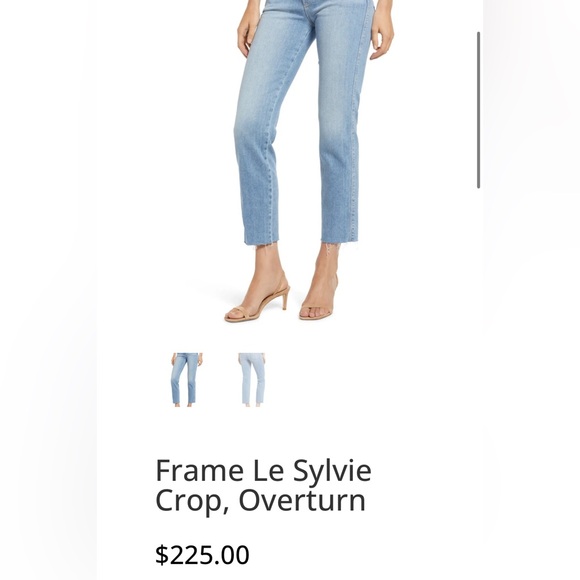 FRAME Le Sylvie High Waist Raw Hem Crop Jeans in Overturn Waist 28 - Picture 2 of 5